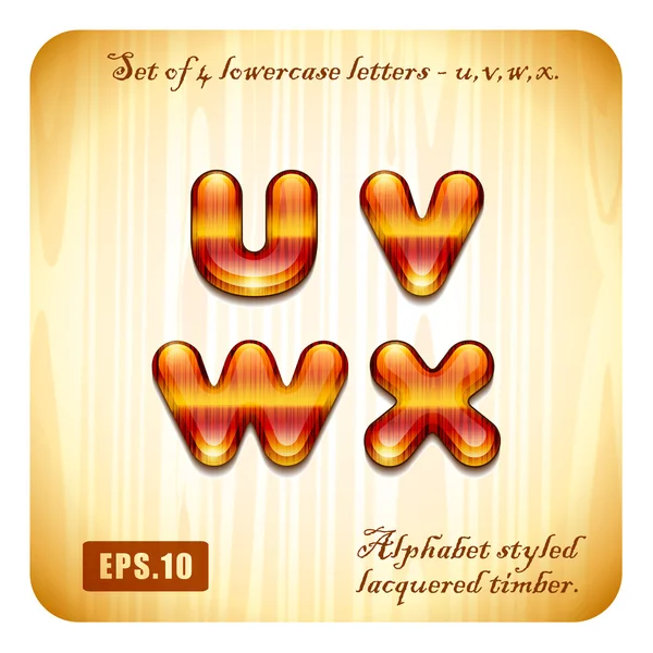 Нижні літери "u", "v", "w", "x" " — стоковий вектор