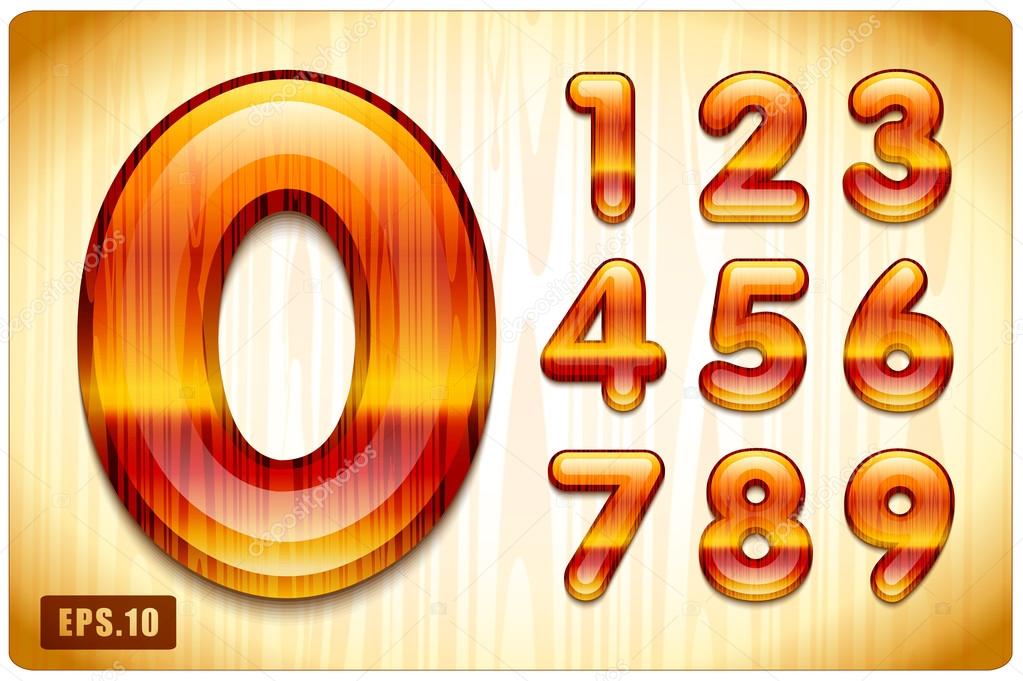 Decorative lacquer numbers of expensive wood