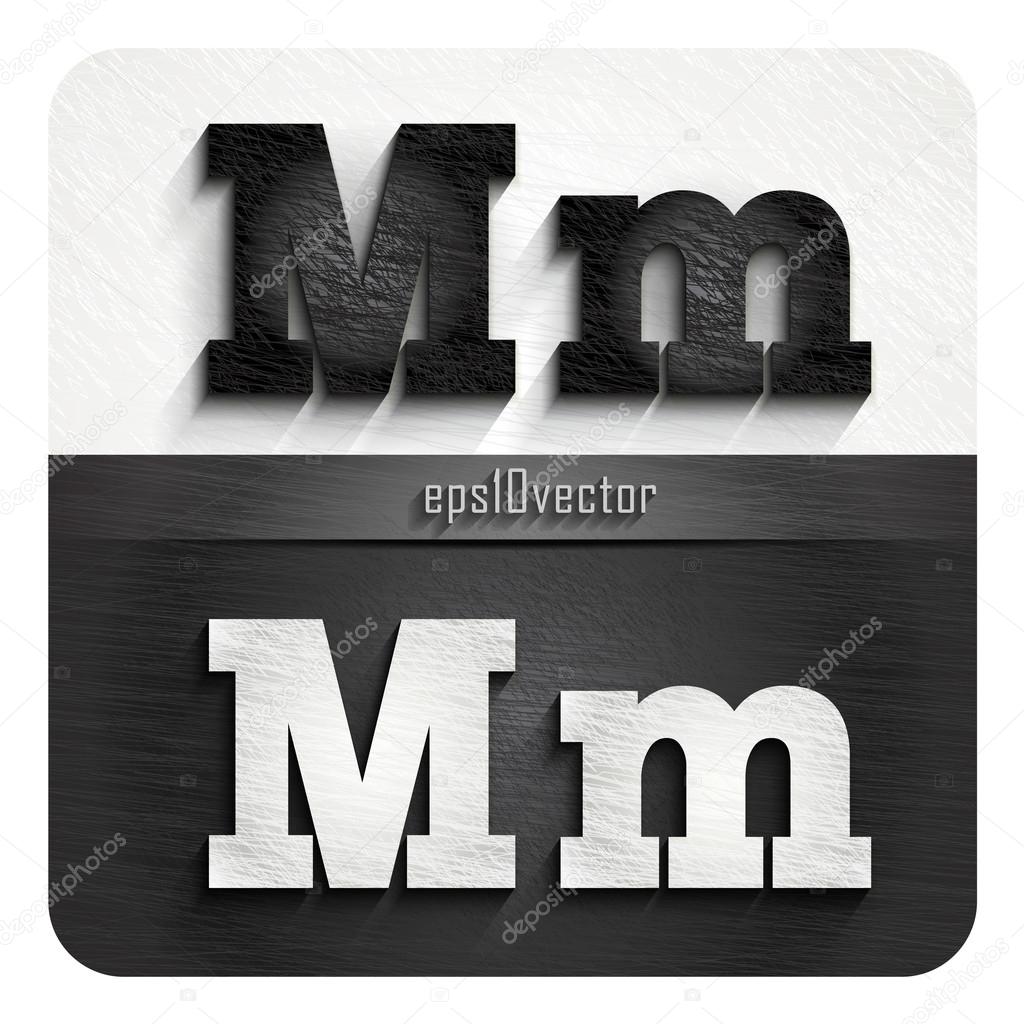 Stylish black and white letters M Stock Vector by ©Mr.Master 73203435