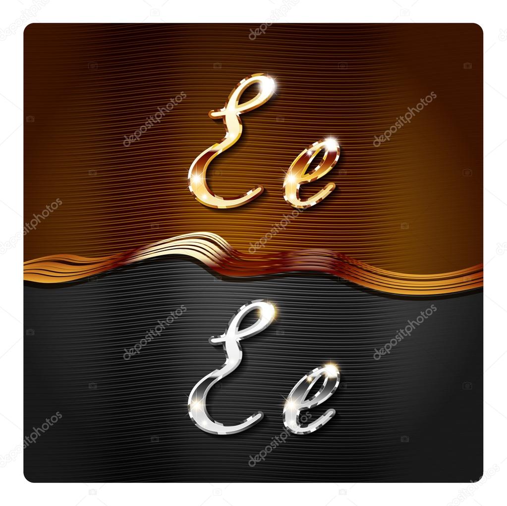 Golden stylish italic letters E Stock Vector by ©Mr.Master 73206201