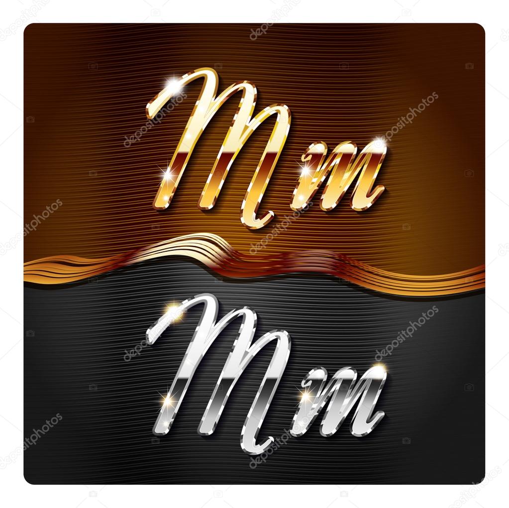 Golden stylish italic letters M Stock Vector by ©Mr.Master 73206285