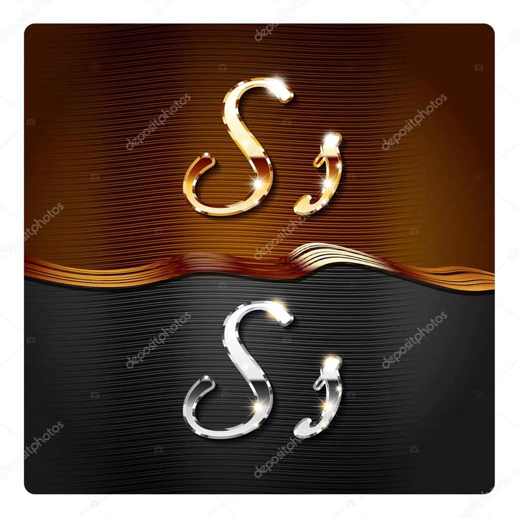 Golden stylish italic letters S Stock Vector by ©Mr.Master 73206435
