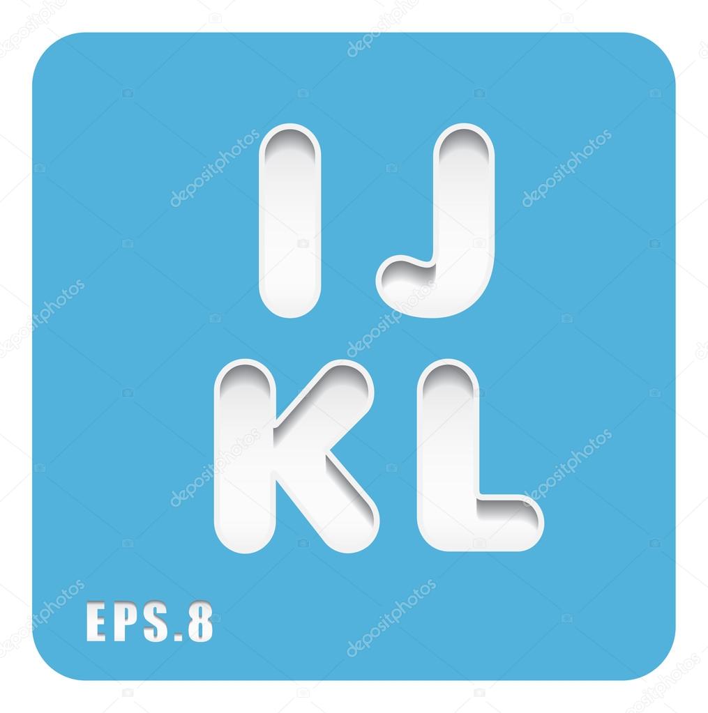 paper letters I, J, K, L