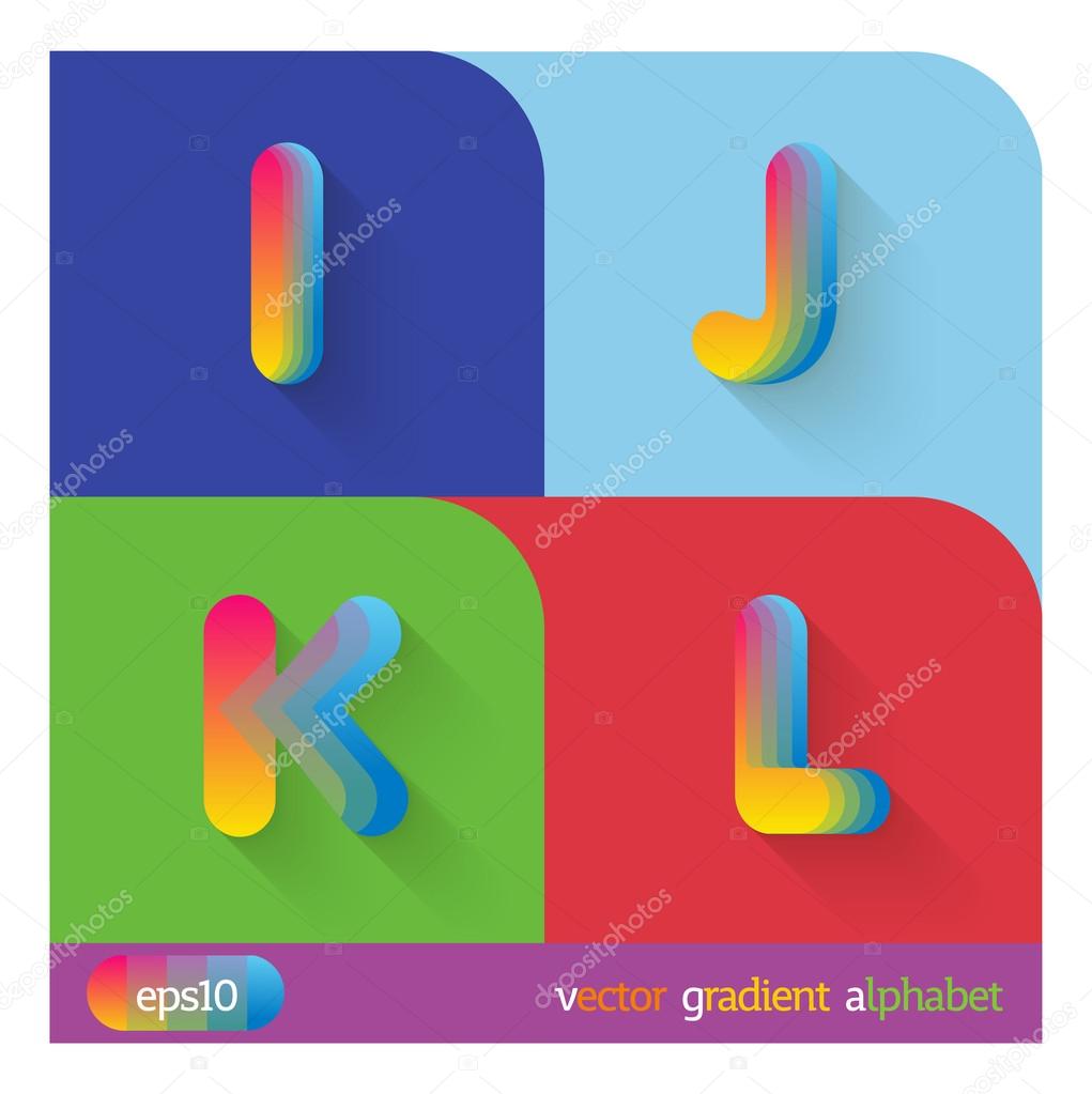 Uppercase letters I, J, K, L