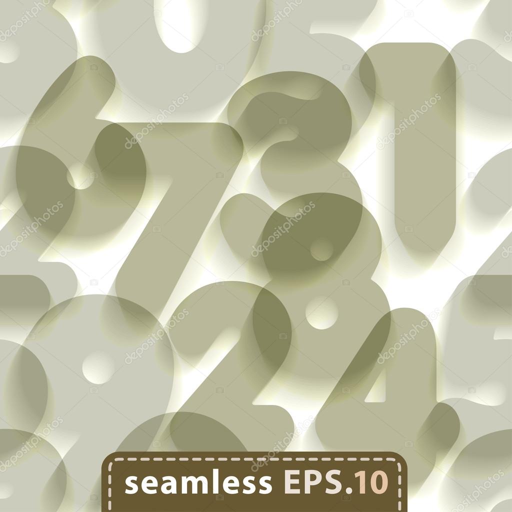 3d Joyful seamless pattern of numbers