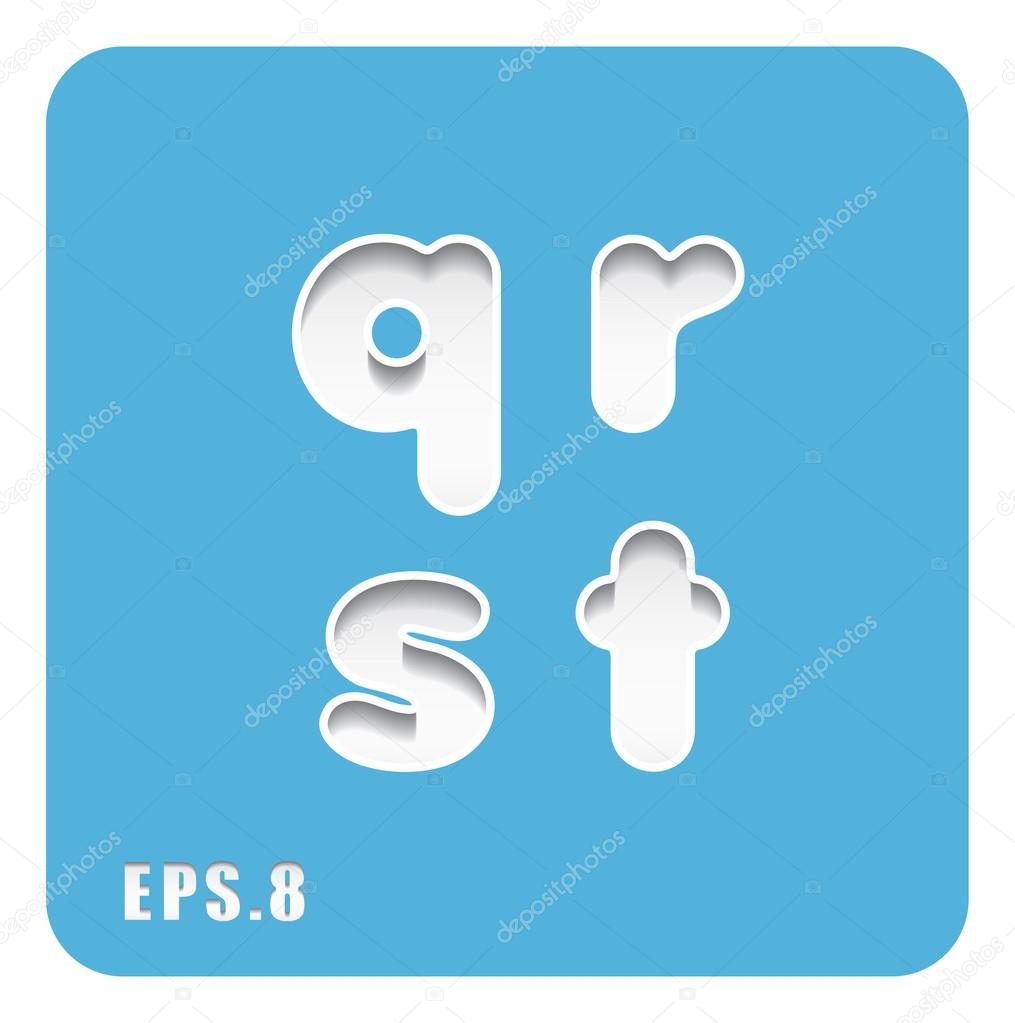 Lowercase letters q, r, s, t