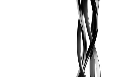 Siyah ve beyaz öğeleri bükülmüş