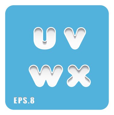 Kağıt mektuplar U, V, W, X