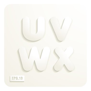 Kağıt mektuplar U, V, W, X