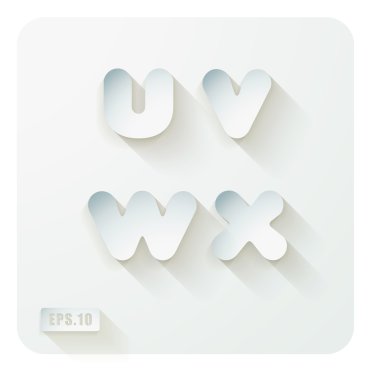 Kağıt mektuplar U, V, W, X