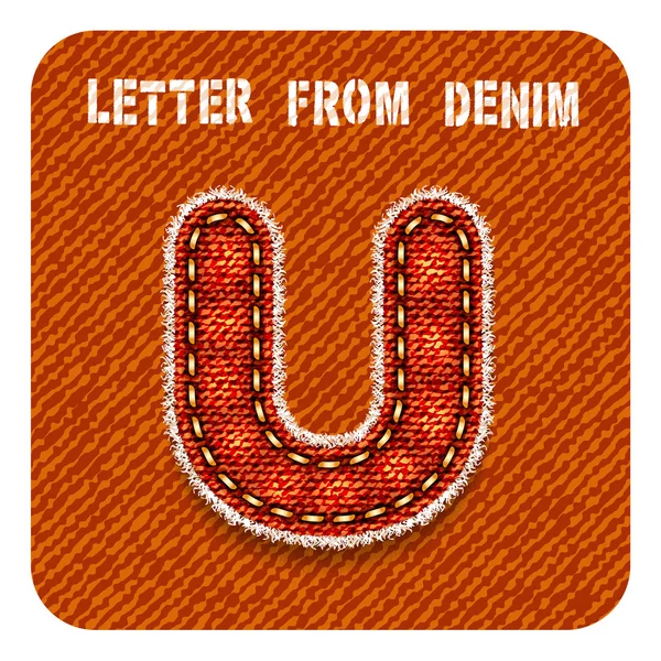 牛仔布字母"U" — 图库矢量图片