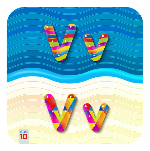 Letras multicolores V — Vector de stock