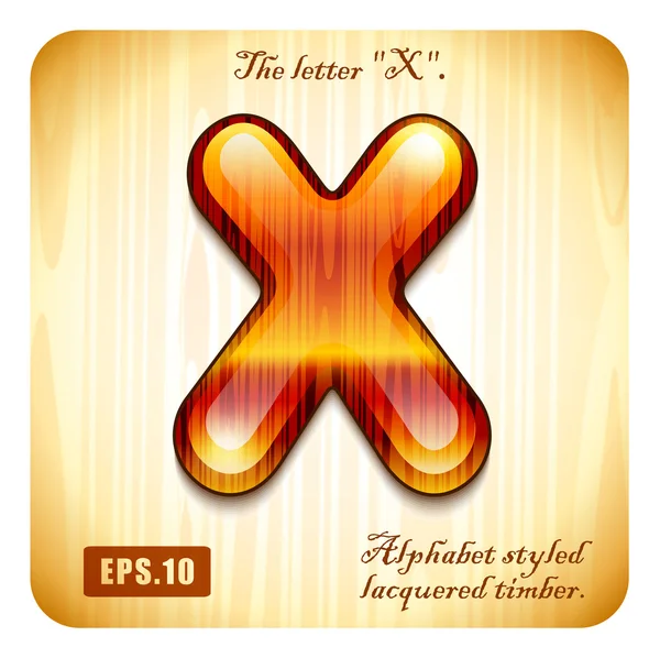 Letra de laca decorativa "X " — Vector de stock