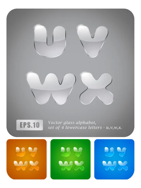 소문자 "u", "v", "w", "x" — 스톡 벡터