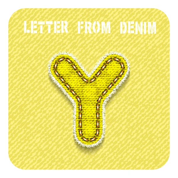 Lettera di denim 3d "Y" — Vettoriale Stock