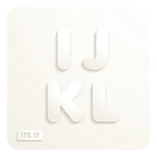 纸张大小字母 I，J，K，L — 图库矢量图片