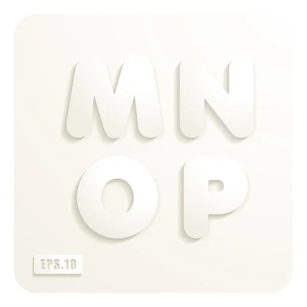 대문자 M, N, O, P 종이 — 스톡 벡터