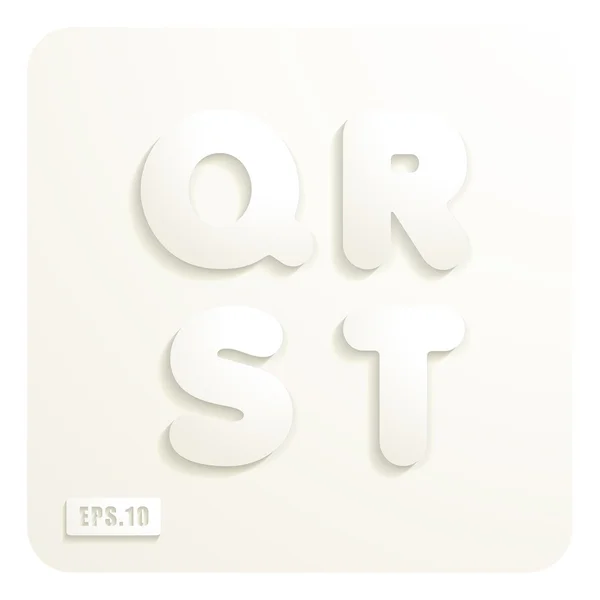 Papier hoofdletters letter Q, R, S, T — Stockvector