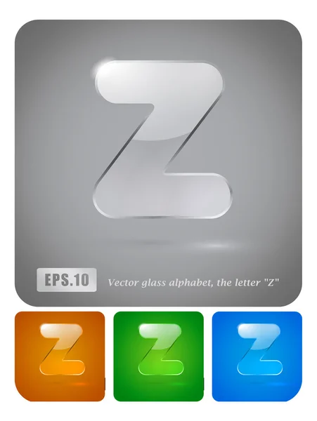 Glass alphabet letter "Z" — Stock Vector