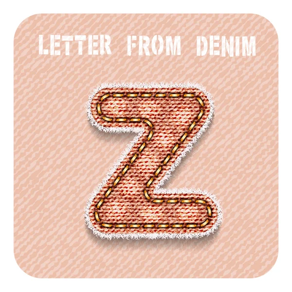 Denim letter "Z" — Stock Vector