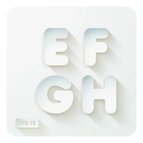 alfabe harfleri e, f, g, h