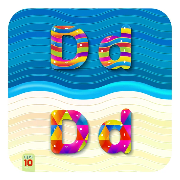 Multicolored letters D — Stock Vector