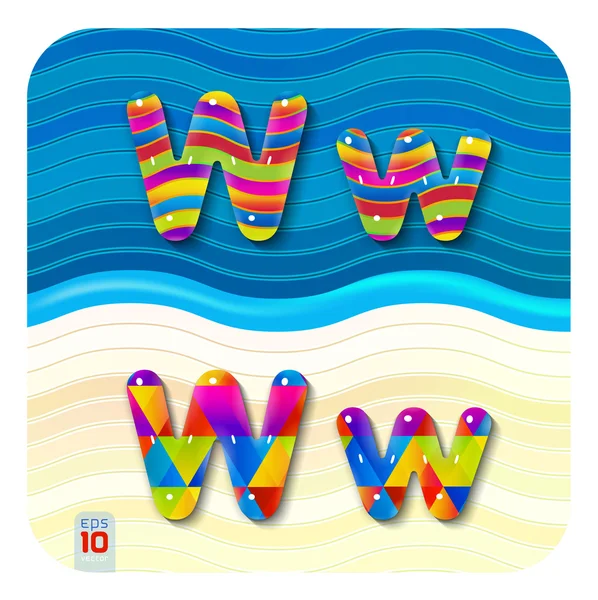 Цветные буквы W — стоковый вектор