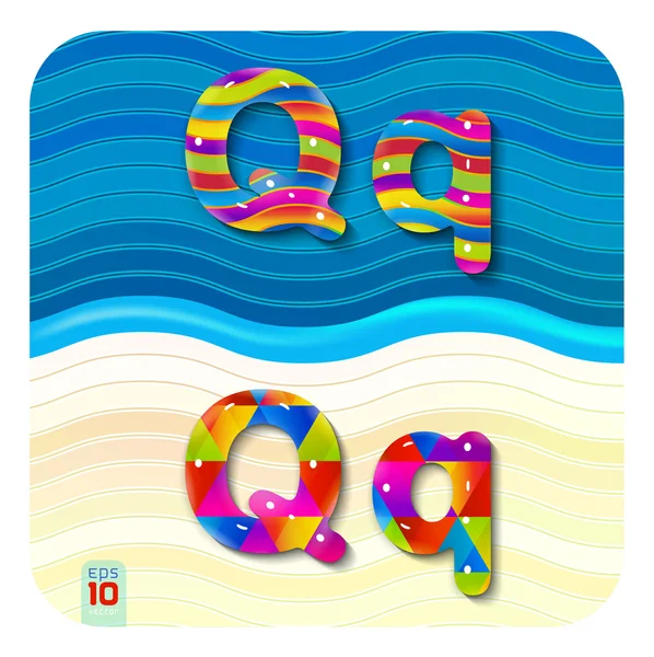Multicolored letters Q — Stock Vector