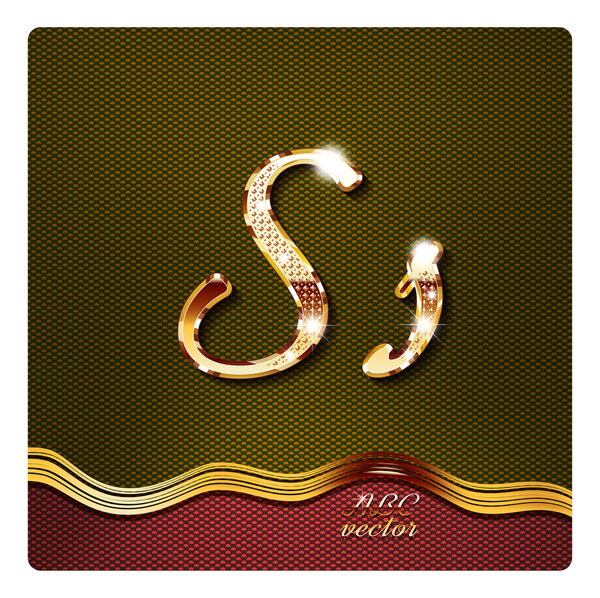 Gold cursive letters S