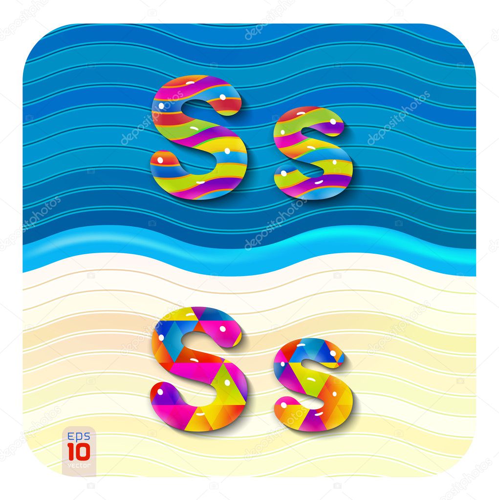 Multicolored letters S