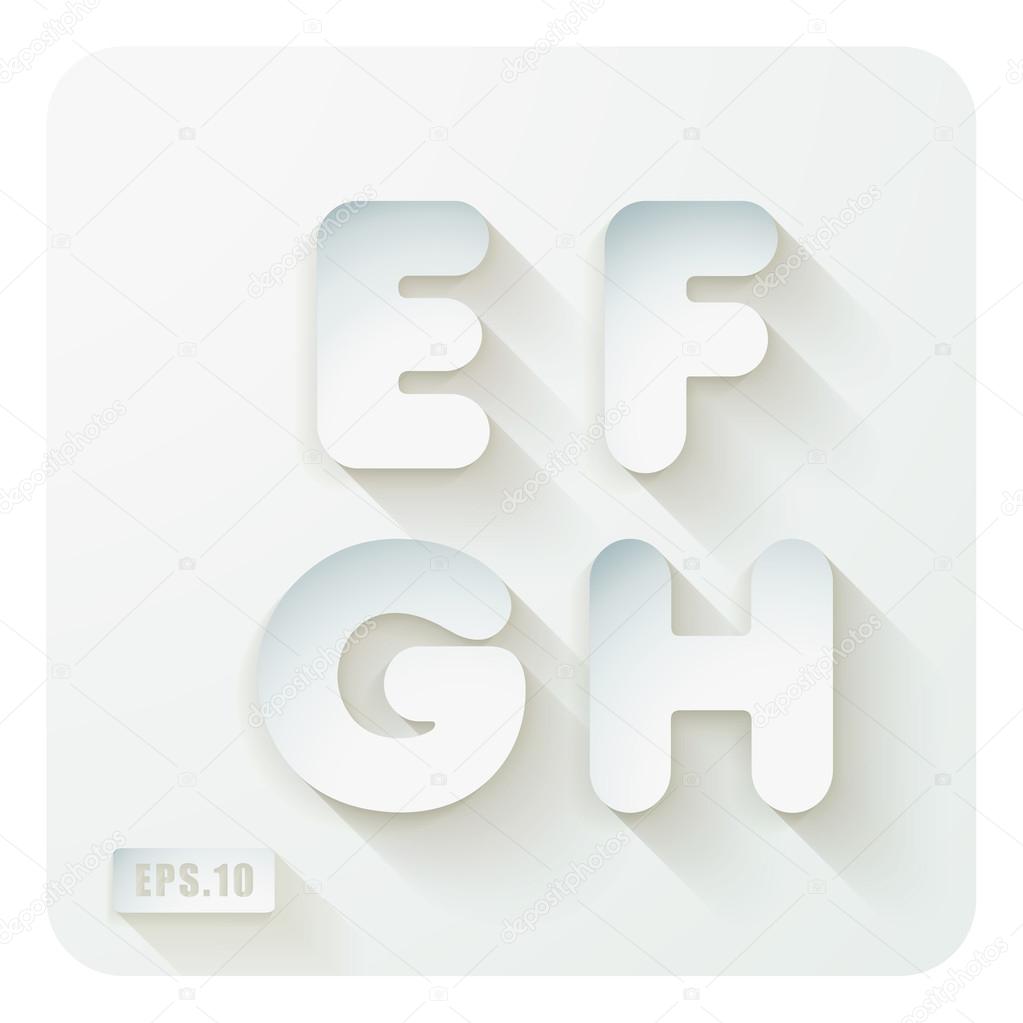 Alphabet letters E,F,G,H