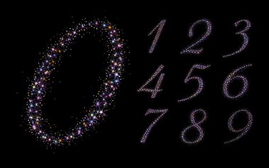 sayılar çok renkli oluşan kıvılcım