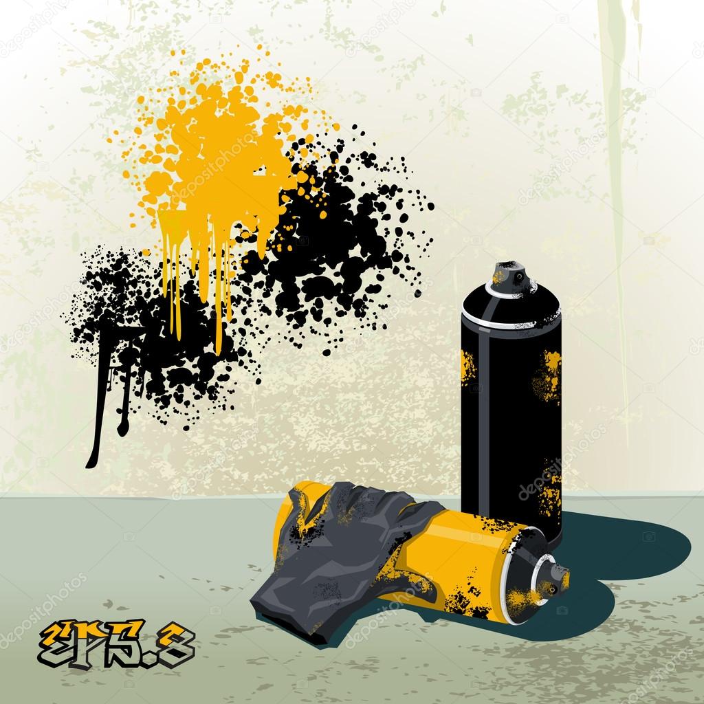 Spray cans to paint graffiti