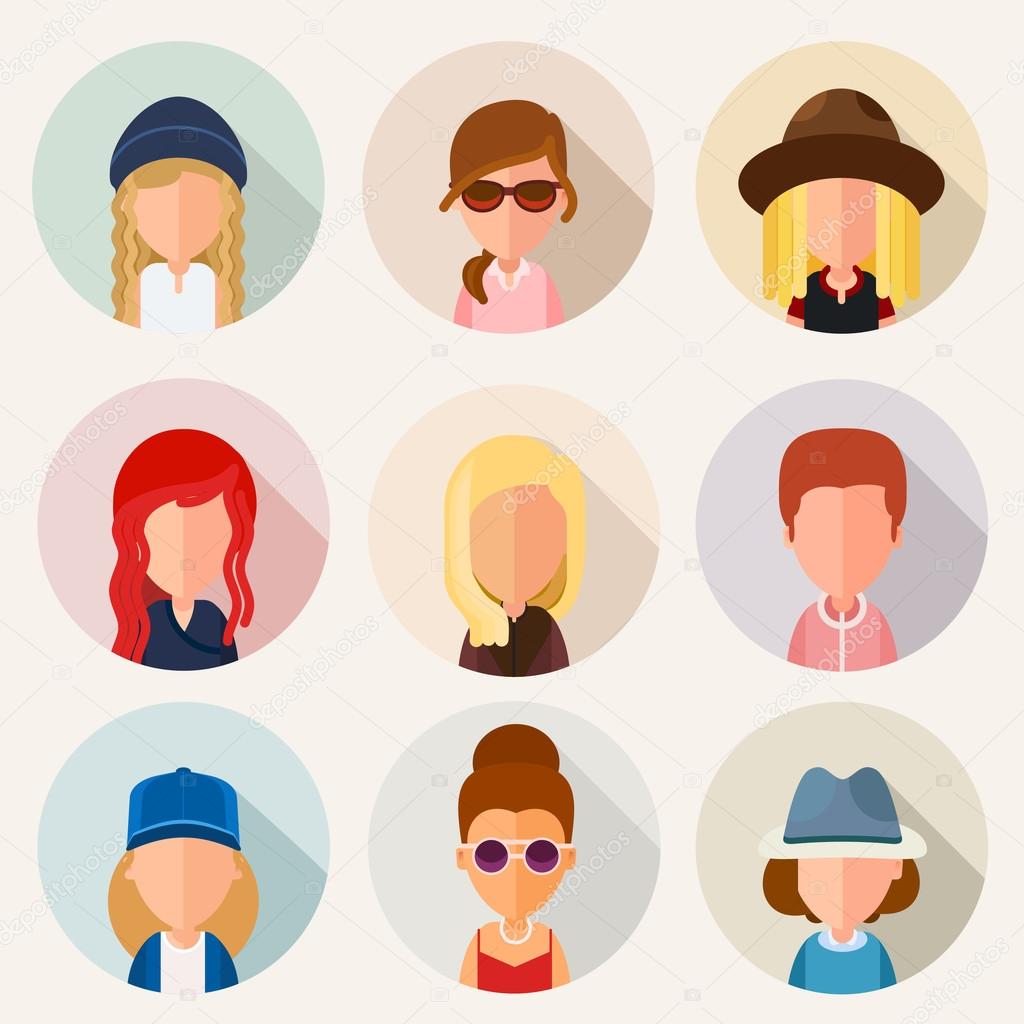 This is a set of cartoon characters girls. For avatars.