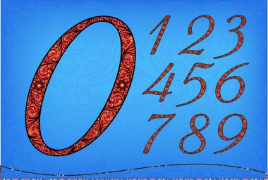 Siyah kırmızı bir arka plan üzerinde süsleme