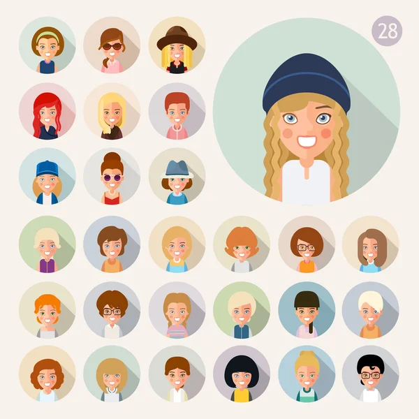 Avatars of young girls Vector Graphics