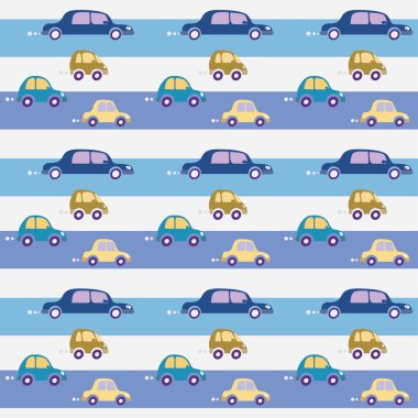 Komik karikatür arabalar desen