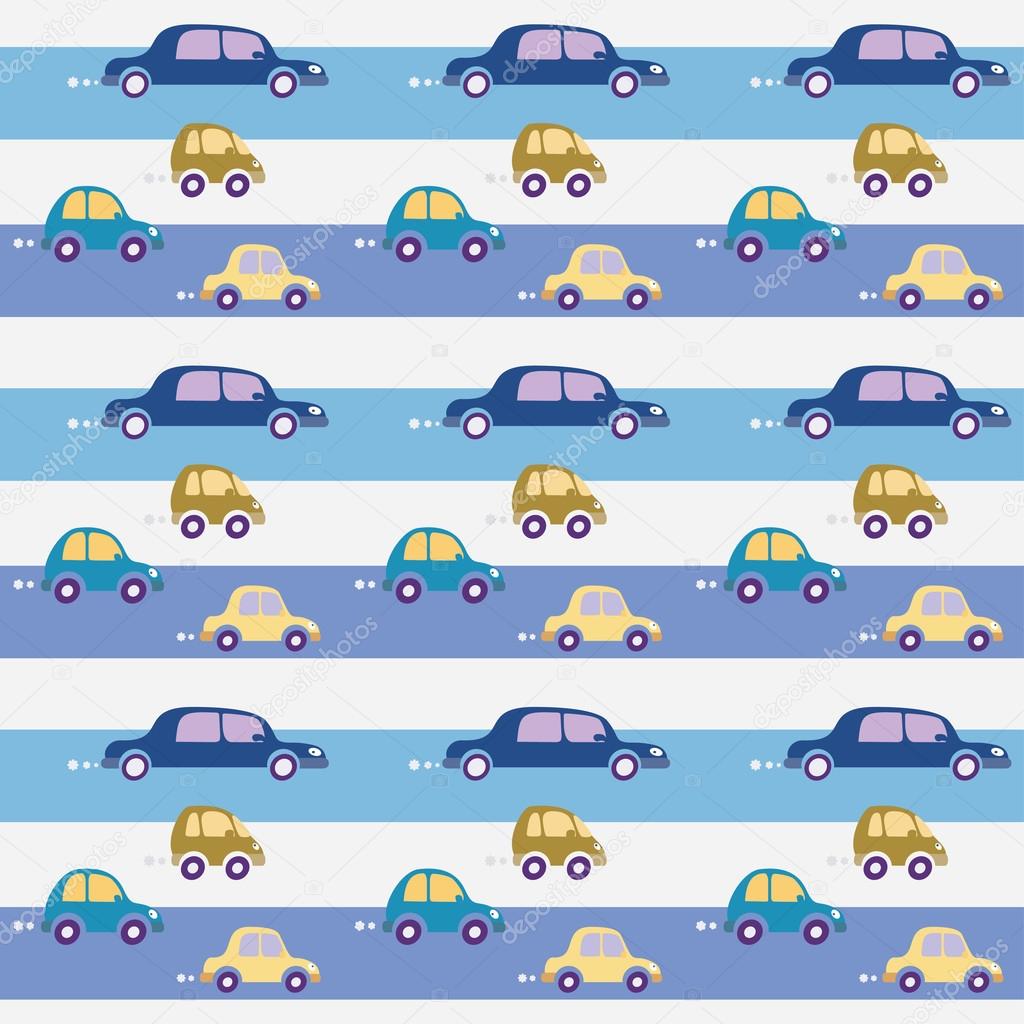 Funny cartoon cars pattern