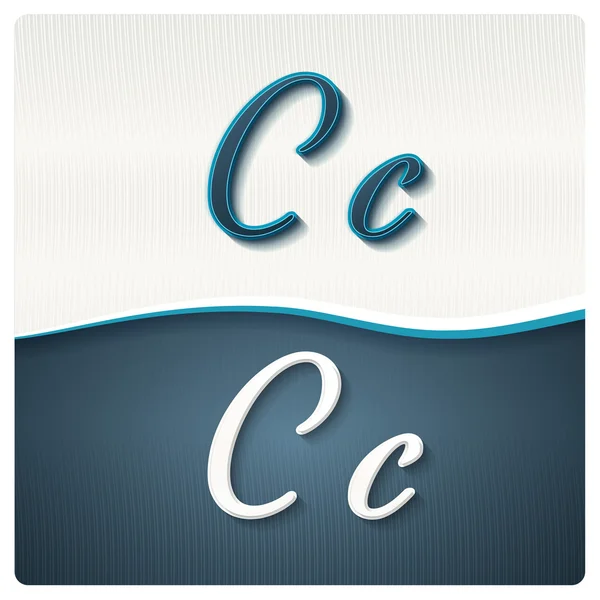 Capital and lowercase letters C, c — Stock Vector