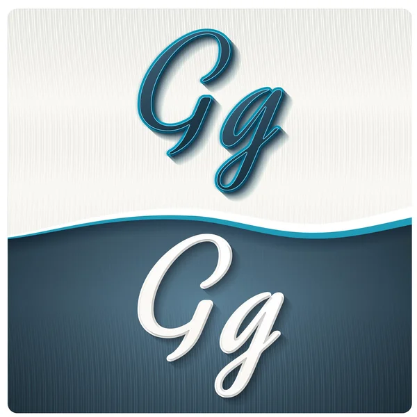 Letras maiúsculas e minúsculas G, g — Vetor de Stock