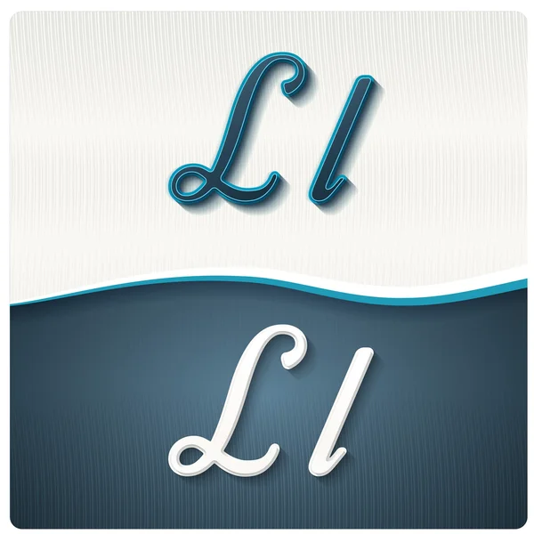 Kapitaal en kleine letters L, l — Stockvector