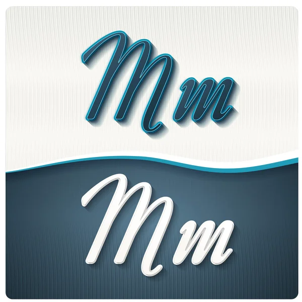 Lettres majuscules et minuscules M, m — Image vectorielle