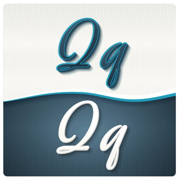 Capital and lowercase letters Q, q — Stock Vector