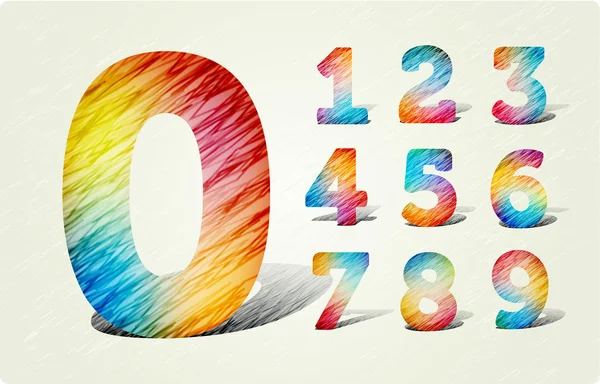 Joyful 3d Bright numbers — Stock Vector