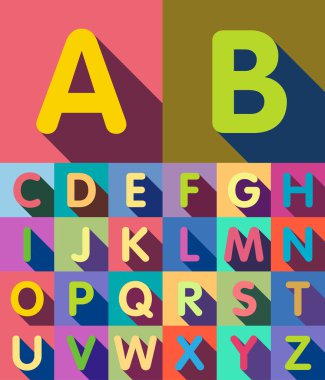 set of flat letters