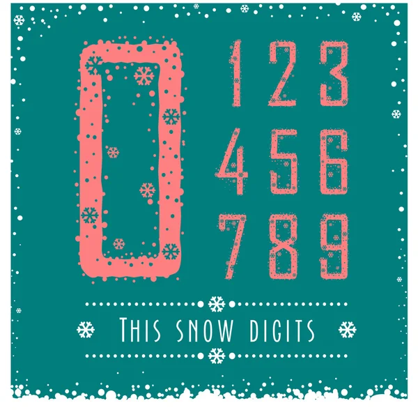 Ce jeu de chiffres de neige — Image vectorielle