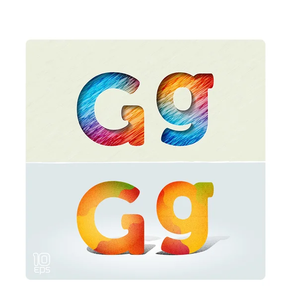 Kapitaal en kleine letters G — Stockvector