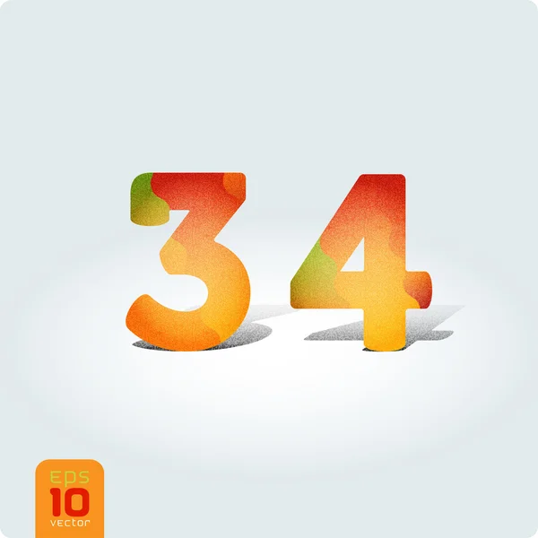 Digits three, four — Stock Vector