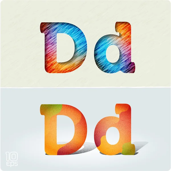 Bright, positive letters d — Stock Vector