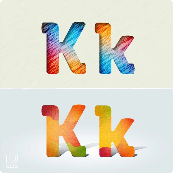 Яскраві, позитивні літери k — стоковий вектор